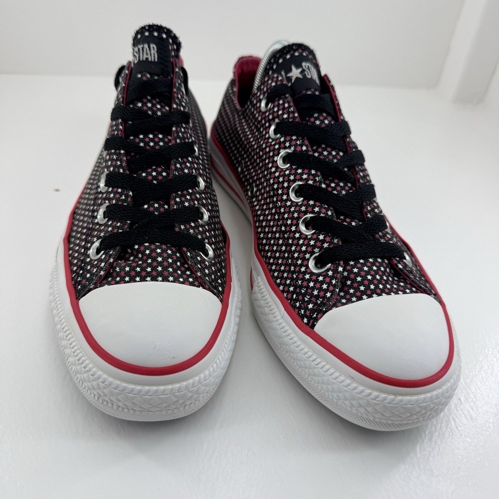 Converse Chuck Taylor All Star Women 10 Black Pink Star Print Low Top Sneakers - Picture 4 of 14
